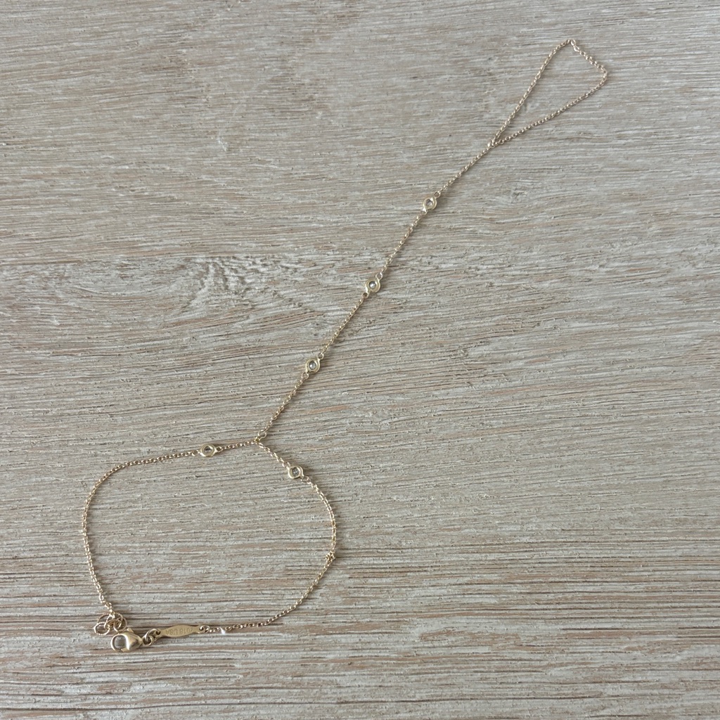 Jacquie Aiche Yellow Gold Hand Chain Bracelet With 5-Diamond Station Accents